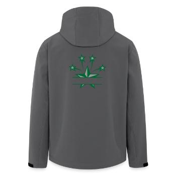 Star green and grey with bar between them - Men’s Recycled Softshell Jacket by Stanley/Stella - anthracite - Back - AI Model Male 185 light (185cm)