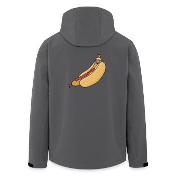 entspannte Bockwurst im Brötchen - Recycelte Männer Softshell-Jacke von Stanley/Stella - Anthrazit - Hinten - AI Model Male 185 light (185cm)