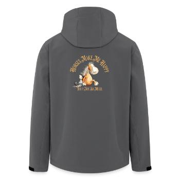 Horses Make Me Happy Horse Saying - Men’s Recycled Softshell Jacket by Stanley/Stella - anthracite - Back - AI Model Male 185 light (185cm)