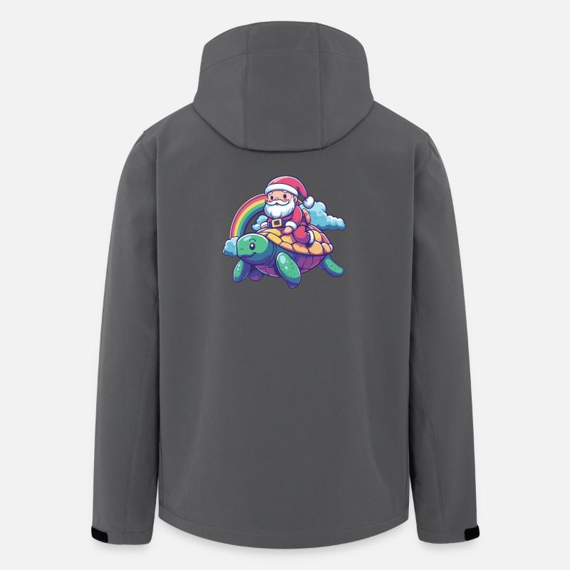 Tortue Père Noël - Veste softshell homme en polyester recyclé Stanley/Stella - charbon