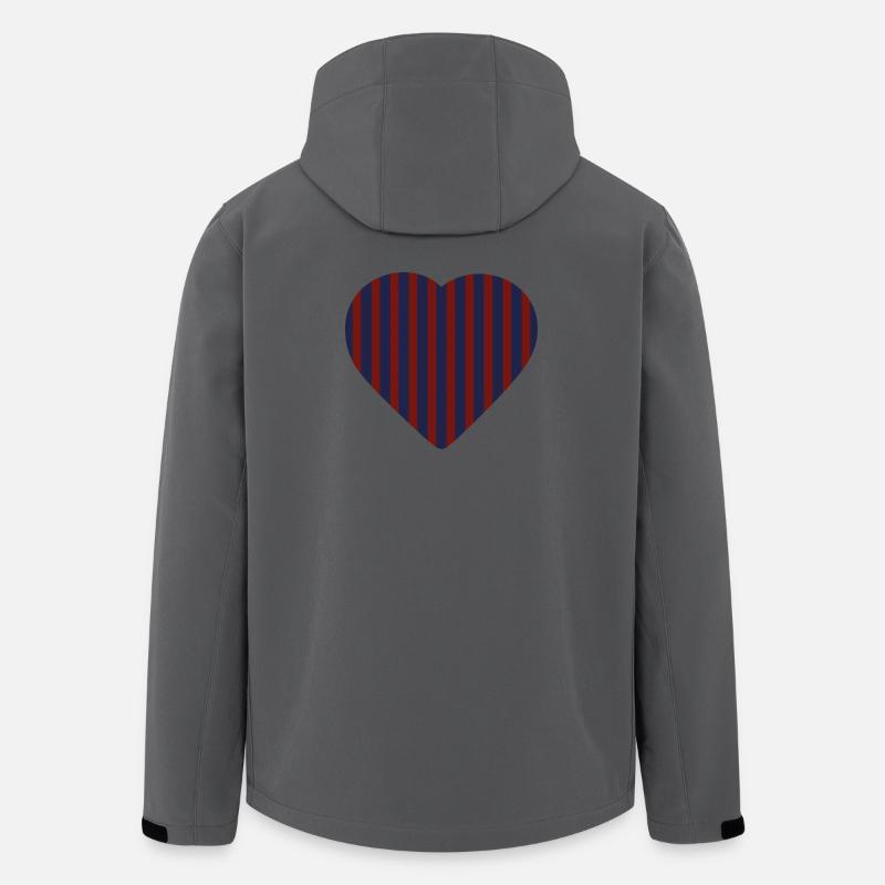 Rot-Blaues Herz - Recycelte Männer Softshell-Jacke von Stanley/Stella - Anthrazit