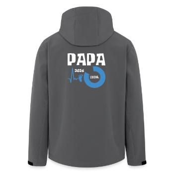 Papa 2026 Schwangerschaft - Recycelte Männer Softshell-Jacke von Stanley/Stella - Anthrazit - Hinten - AI Model Male 185 light (185cm)