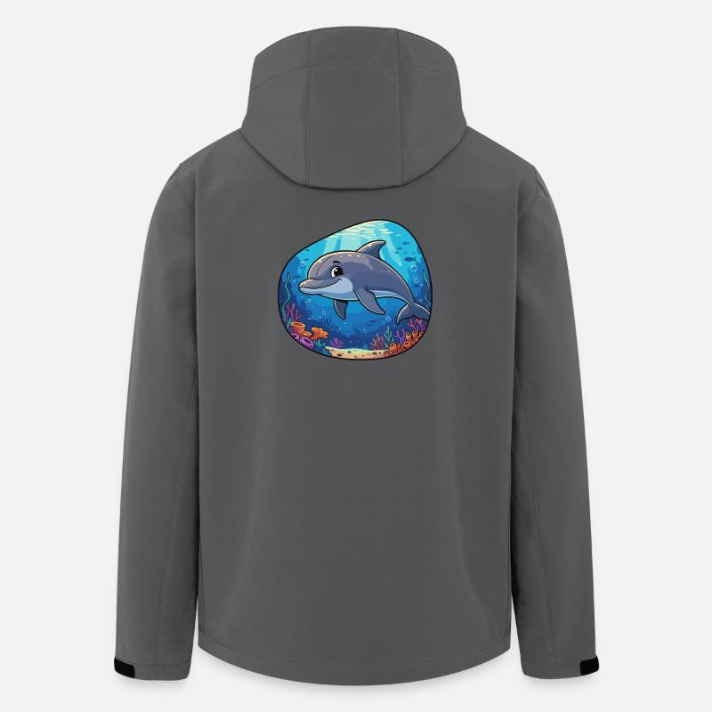 Unterwasser-Delfin im Korallenriff - Recycelte Männer Softshell-Jacke von Stanley/Stella - Anthrazit