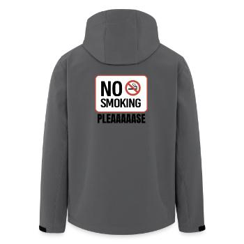 No Smoking Please, Humorous Message - Men’s Recycled Softshell Jacket by Stanley/Stella - anthracite - Back - AI Model Male 185 light (185cm)