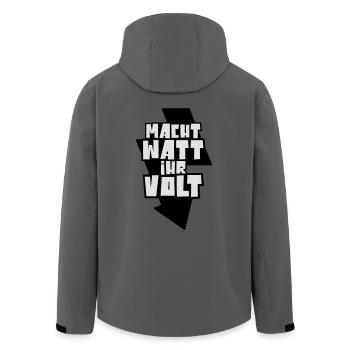 Macht Watt ihr Volt! (Geschenk) - Recycelte Männer Softshell-Jacke von Stanley/Stella - Anthrazit - Hinten - AI Model Male 185 light (185cm)