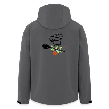 Cooking Chef's Hat Chef Vegan Healthy Wooden spoon - Men’s Recycled Softshell Jacket by Stanley/Stella - anthracite - Back - AI Model Male 185 light (185cm)
