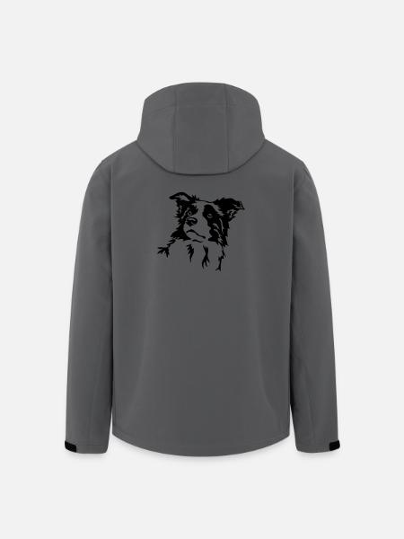Border Collie head - Men’s Recycled Softshell Jacket by Stanley/Stella - anthracite