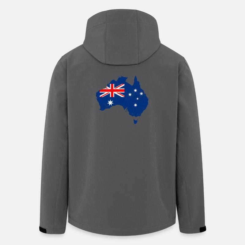Carte du drapeau de l’Australie - Veste softshell homme en polyester recyclé Stanley/Stella - charbon