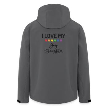 Ich liebe meine schwule Tochter - Recycelte Männer Softshell-Jacke von Stanley/Stella - Anthrazit - Hinten - AI Model Male 185 light (185cm)
