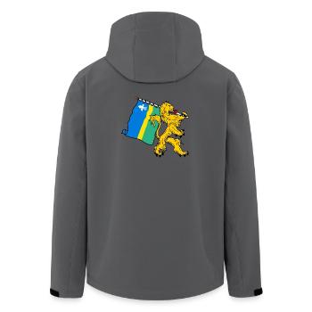 Löwe mit Flagge Flevoland die Flagge - Recycelte Männer Softshell-Jacke von Stanley/Stella - Anthrazit - Hinten - AI Model Male 185 light (185cm)