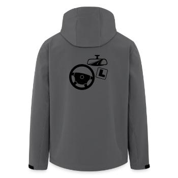 Logo de l’instructeur de conduite - Veste softshell homme en polyester recyclé Stanley/Stella - charbon - Dos - AI Model Male 185 light (185cm)