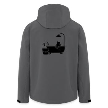 Sauberere Badewanne - Recycelte Männer Softshell-Jacke von Stanley/Stella - Anthrazit - Hinten - AI Model Male 185 light (185cm)