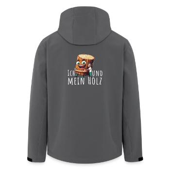 ich und mein holz forst holztransport forstwirt - Recycelte Männer Softshell-Jacke von Stanley/Stella - Anthrazit - Hinten - AI Model Male 185 light (185cm)