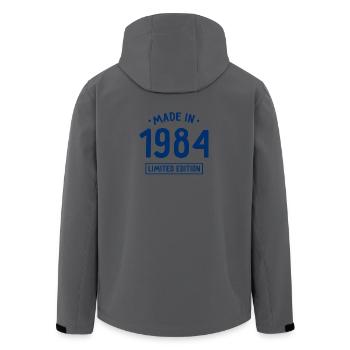 Fabriqué en 1984 - Edition limitée - Année de naissance - Veste softshell homme en polyester recyclé Stanley/Stella - charbon - Dos - AI Model Male 185 light (185cm)