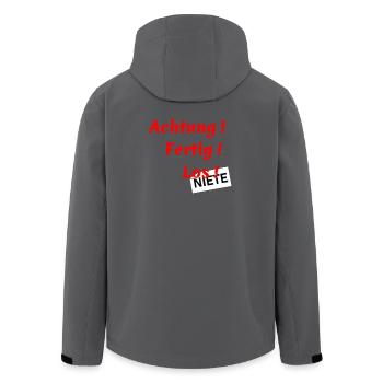Achtung - Fertig - Los - Recycelte Männer Softshell-Jacke von Stanley/Stella - Anthrazit - Hinten - AI Model Male 185 light (185cm)