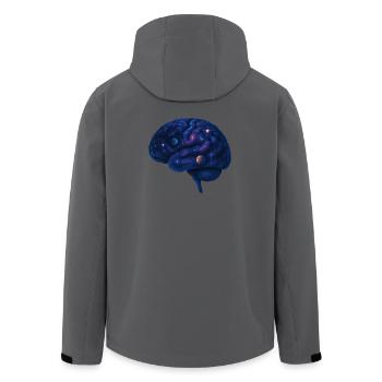 Kosmisches Gehirn – Gedanken im Universum - Recycelte Männer Softshell-Jacke von Stanley/Stella - Anthrazit - Hinten - AI Model Male 185 light (185cm)