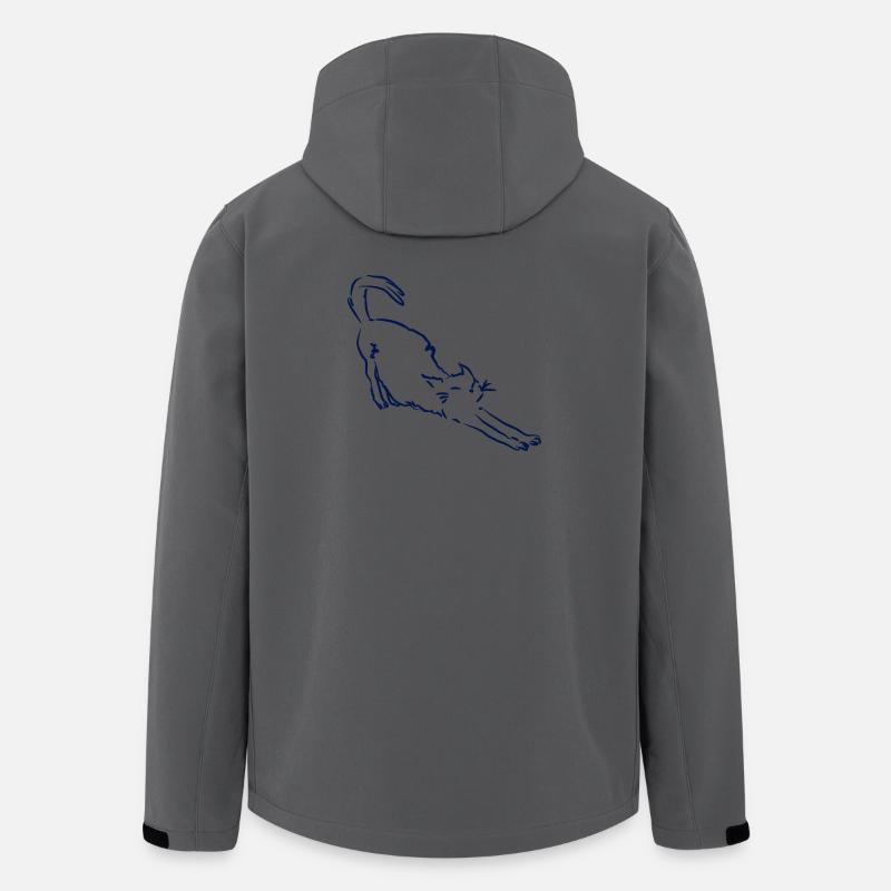 Katze streckt sich - Recycelte Männer Softshell-Jacke von Stanley/Stella - Anthrazit