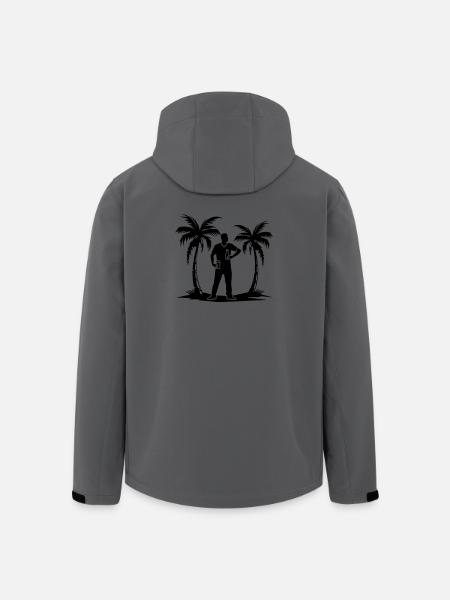 Urlaub Palmen Strand Silhouette - Recycelte Männer Softshell-Jacke von Stanley/Stella - Anthrazit
