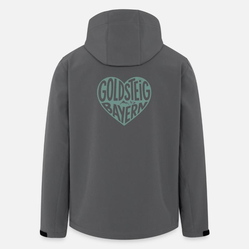Goldsteig Bayern Herzdesign - Recycelte Männer Softshell-Jacke von Stanley/Stella - Anthrazit