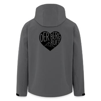 Der Berg ruft, wandern Herzdesign - Recycelte Männer Softshell-Jacke von Stanley/Stella - Anthrazit - Hinten - AI Model Male 185 light (185cm)