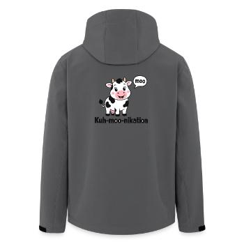  Kuh Moo Nikation Lustige Kuh Für Kinder Bauernhof - Recycelte Männer Softshell-Jacke von Stanley/Stella - Anthrazit - Hinten - AI Model Male 185 light (185cm)