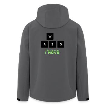 WASD Gamer T-Shirt So bewege ich mich - Recycelte Männer Softshell-Jacke von Stanley/Stella - Anthrazit - Hinten - AI Model Male 185 light (185cm)