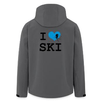 I Love Ski - Recycelte Männer Softshell-Jacke von Stanley/Stella - Anthrazit - Hinten - AI Model Male 185 light (185cm)
