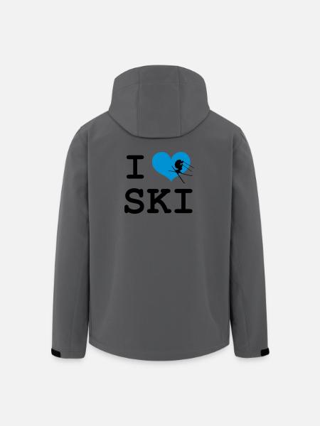 I Love Ski - Men’s Recycled Softshell Jacket by Stanley/Stella - anthracite
