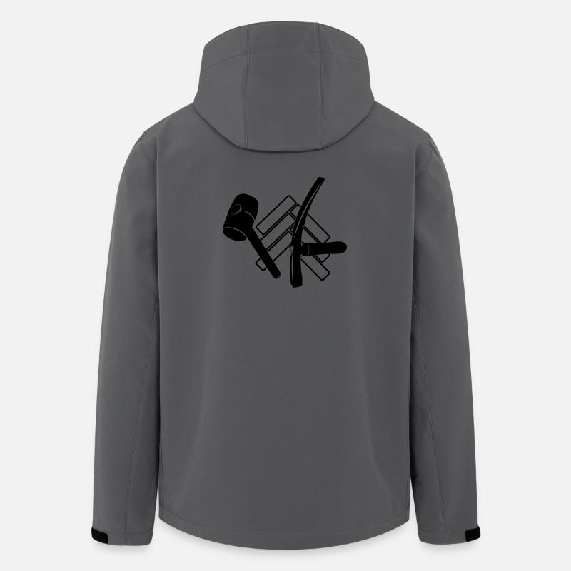 Logo Pflastersteine, Gummihammer und Hammer - Recycelte Männer Softshell-Jacke von Stanley/Stella - Anthrazit
