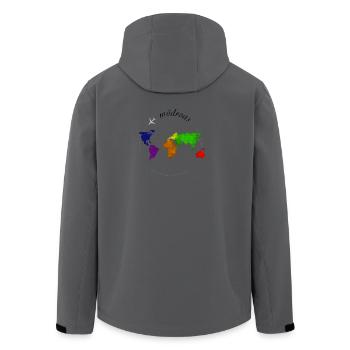 Wödroas - Weltreise, Austrian dialect - Men’s Recycled Softshell Jacket by Stanley/Stella - anthracite - Back - AI Model Male 185 light (185cm)