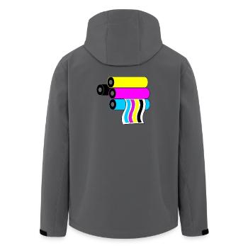 Printing logo 3 - Men’s Recycled Softshell Jacket by Stanley/Stella - anthracite - Back - AI Model Male 185 light (185cm)