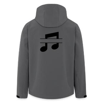 Textbanner für Musiknoten - Recycelte Männer Softshell-Jacke von Stanley/Stella - Anthrazit - Hinten - AI Model Male 185 light (185cm)