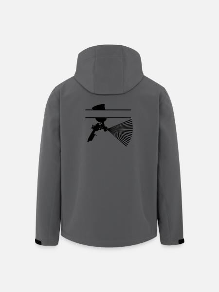 Spray mit Farbbecher Textbanner - Recycelte Männer Softshell-Jacke von Stanley/Stella - Anthrazit