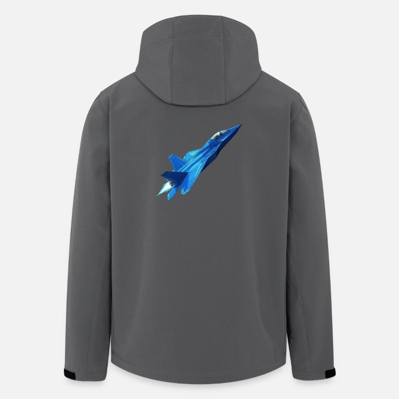 Blauer Geometrie Düsenjet - Recycelte Männer Softshell-Jacke von Stanley/Stella - Anthrazit