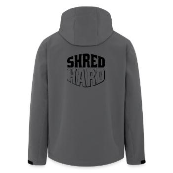 Shred Hard Snowboard Style - Recycelte Männer Softshell-Jacke von Stanley/Stella - Anthrazit - Hinten - AI Model Male 185 light (185cm)