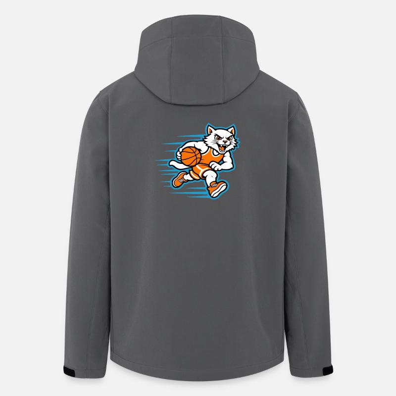 Schnelles Basketball-Katzen-Dribbel-Maskottchen - Recycelte Männer Softshell-Jacke von Stanley/Stella - Anthrazit