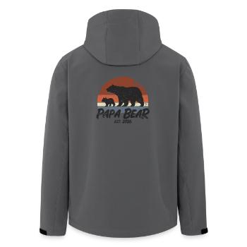Papa Bear - Father 2026 Father's Day Gift - Men’s Recycled Softshell Jacket by Stanley/Stella - anthracite - Back - AI Model Male 185 light (185cm)