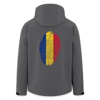 RUMÄNIEN FINGERABDRUCK T-SHIRT - Recycelte Männer Softshell-Jacke von Stanley/Stella - Anthrazit - Hinten - AI Model Male 185 light (185cm)