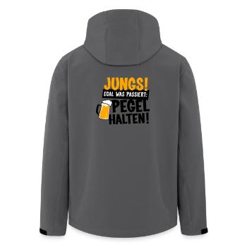 Jungs Pegel halten Party - Recycelte Männer Softshell-Jacke von Stanley/Stella - Anthrazit - Hinten - AI Model Male 185 light (185cm)