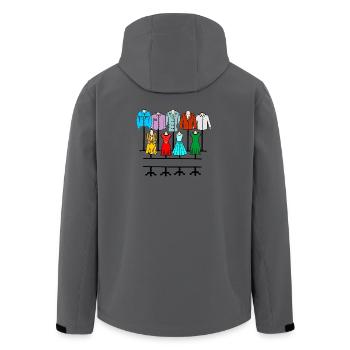 Magasin de vêtements femmes et hommes - Veste softshell homme en polyester recyclé Stanley/Stella - charbon - Dos - AI Model Male 185 light (185cm)