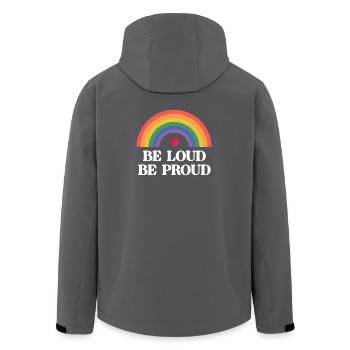 LGBT Pride Month - Be Loud, Be Proud - Men’s Recycled Softshell Jacket by Stanley/Stella - anthracite - Back - AI Model Male 185 light (185cm)