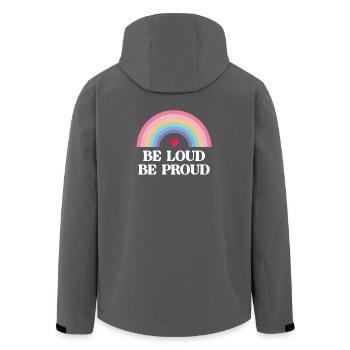 LGBT Pride Month - Be Loud, Be Proud - Men’s Recycled Softshell Jacket by Stanley/Stella - anthracite - Back - AI Model Male 185 light (185cm)