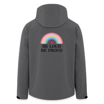 LGBT Pride Month - Be Loud, Be Proud - Men’s Recycled Softshell Jacket by Stanley/Stella - anthracite - Back - AI Model Male 185 light (185cm)