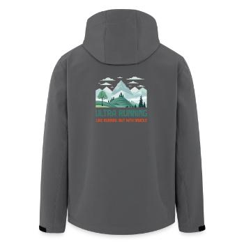 L’ultra running, comme la course à pied mais avec des collations - Veste softshell homme en polyester recyclé Stanley/Stella - charbon - Dos - AI Model Male 185 light (185cm)