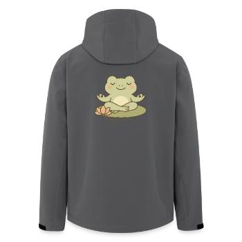 Grenouille méditant sur nénuphar - Veste softshell homme en polyester recyclé Stanley/Stella - charbon - Dos - AI Model Male 185 light (185cm)