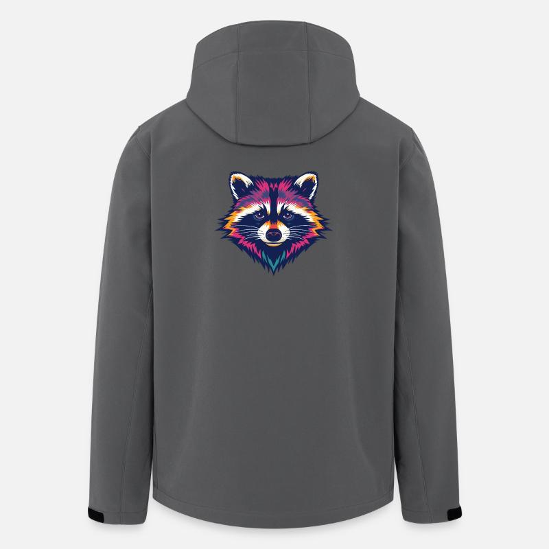 Farbexplosion Waschbär Kopf - Recycelte Männer Softshell-Jacke von Stanley/Stella - Anthrazit