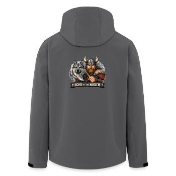 Wikinger mit einem Jagdhund - Recycelte Männer Softshell-Jacke von Stanley/Stella - Anthrazit - Hinten - AI Model Male 185 light (185cm)