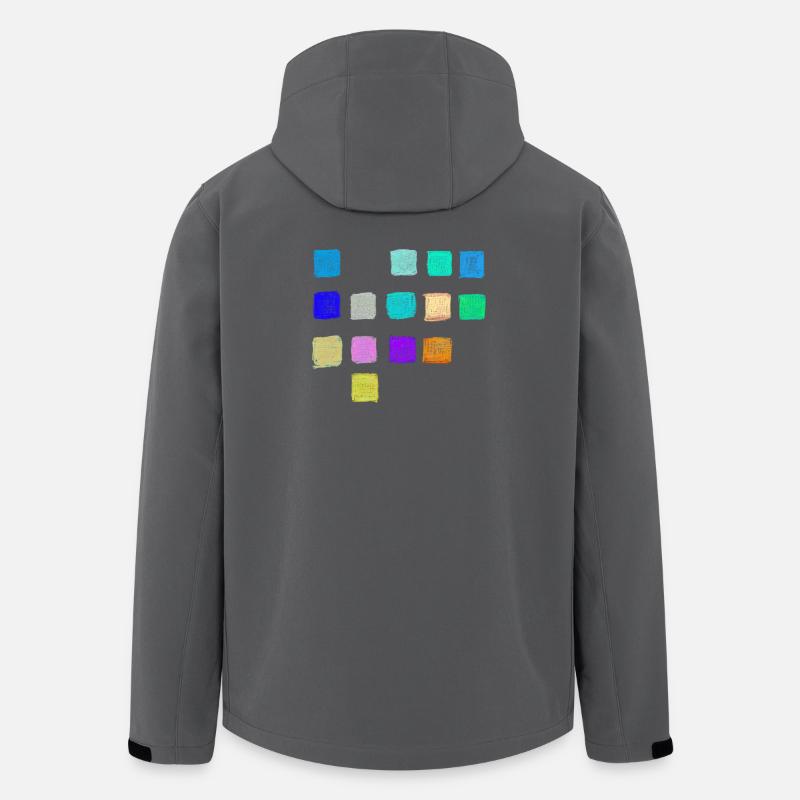 Färgpennor Färger Rutmönster - Abstrakt - Softshelljacka herr i återvunnen polyester Stanley/Stella - kolgrå
