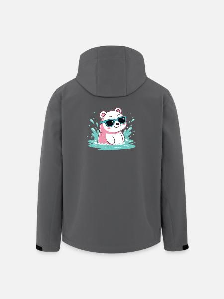 Wasser-Eisbär in kühlen Gläsern - Recycelte Männer Softshell-Jacke von Stanley/Stella - Anthrazit
