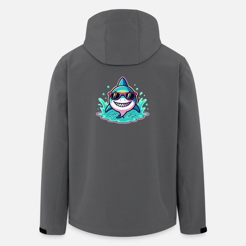 Requin Lunettes Soleil Surf Fun - Veste softshell homme en polyester recyclé Stanley/Stella - charbon